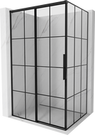 Mexen Rox sprchový kout posuvný levý 125 x 85 cm, černá mřížka, černý - 8C2-125-085-70-77-L
