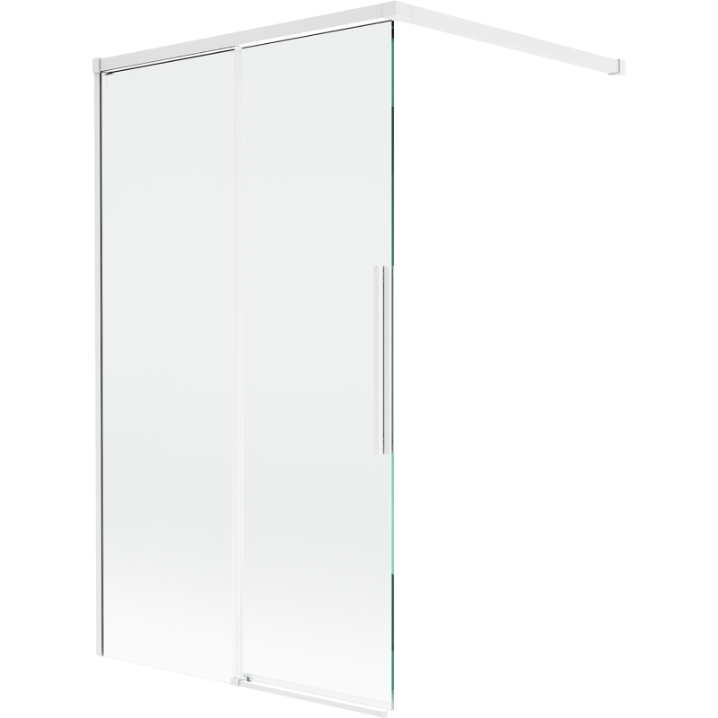 Mexen Rox vanová zástěna dvoukřídlová rozkládací 100 x 150 cm, transparentní, bílá - 8C9-100-003-20-00