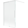 Mexen Rox vanová zástěna dvoukřídlová rozkládací 100 x 150 cm, transparentní, bílá - 8C9-100-003-20-00
