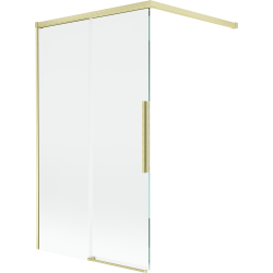 Mexen Rox vanová zástěna 2křídlová posuvná 100 x 150 cm, transparentní, zlatý kartáčovaný - 8C9-100-003-55-00
