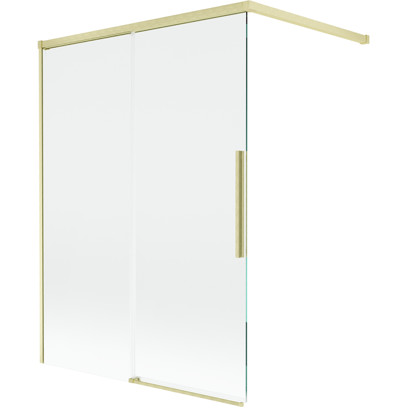 Mexen Rox vanová stěna 2křídlová posuvná 120 x 150 cm, čirá, kartáčovaná zlatá - 8C9-120-003-55-00