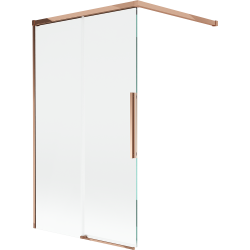 Mexen Rox sprchová zástěna dvoukřídlá, posuvná, 100 x 150 cm, transparentní, růžové zlato - 8C9-100-003-60-00