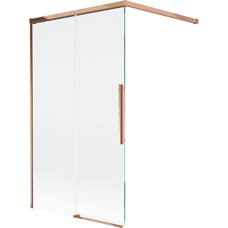 Mexen Rox sprchová zástěna dvoukřídlá, posuvná, 100 x 150 cm, transparentní, růžové zlato - 8C9-100-003-60-00