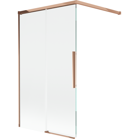 Mexen Rox sprchová zástěna dvoukřídlá, posuvná, 100 x 150 cm, transparentní, růžové zlato - 8C9-100-003-60-00