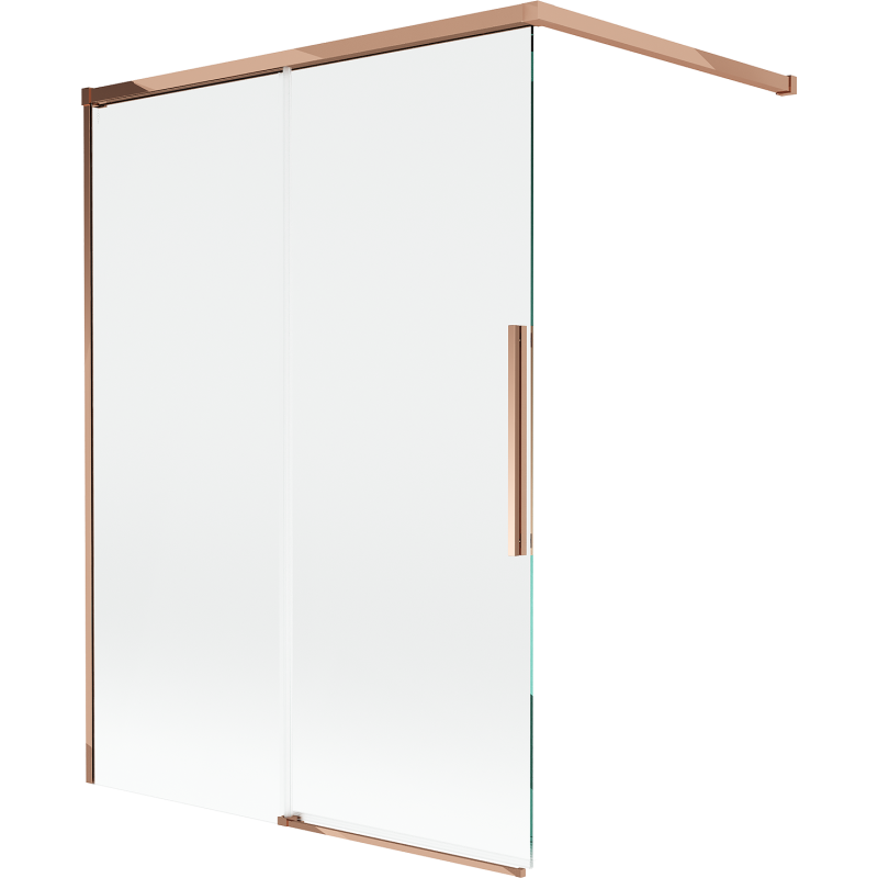 Mexen Rox vanová zástěna 2křídlová posuvná 120 x 150 cm, transparentní, růžové zlato - 8C9-120-003-60-00