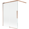 Mexen Rox vanová zástěna 2křídlová posuvná 120 x 150 cm, transparentní, růžové zlato - 8C9-120-003-60-00
