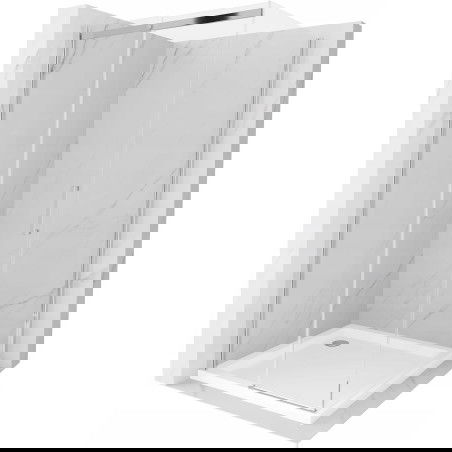 Mexen Omega posuvná sprchová kabina 100 x 100 cm, transparentní, chrom + sprchová vanička Flat - 825-100-100-01-00-4010