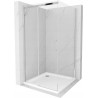 Mexen Omega posuvná sprchová kabina 100 x 100 cm, transparentní, chrom + vanička Flat - 825-100-100-01-00-4010