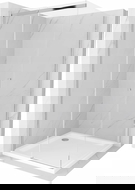 Mexen Omega posuvná sprchová kabina 100 x 100 cm, transparentní, chrom + sprchová vanička Flat - 825-100-100-01-00-4010