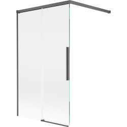 Mexen Rox sprchová zástěna dvoudílná posuvná 100 x 150 cm, transparentní, kartáčovaná gun gray - 8C9-100-003-66-00