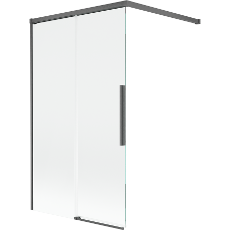 Mexen Rox sprchová zástěna dvoudílná posuvná 100 x 150 cm, transparentní, kartáčovaná gun gray - 8C9-100-003-66-00