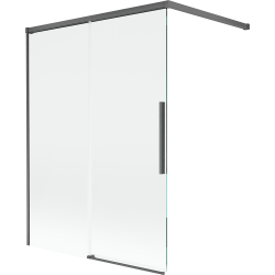 Mexen Rox dvoukřídlá rozkládací vanová zástěna 120 x 150 cm, transparentní, kartáčovaná šedá zbraň -