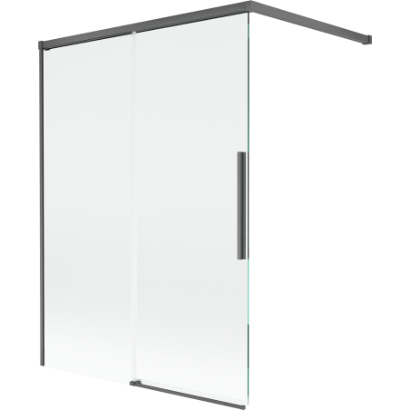 Mexen Rox dvoukřídlá rozkládací vanová zástěna 120 x 150 cm, transparentní, kartáčovaná šedá zbraň -