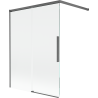 Mexen Rox dvoukřídlá rozkládací vanová zástěna 120 x 150 cm, transparentní, kartáčovaná šedá zbraň -