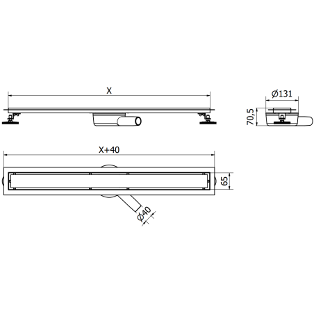 Mexen Flat 360° M18 otočný lineární odtok 100 cm, kartáčovaná měď - 1C23100-40