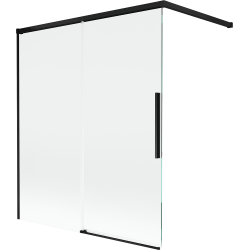 Mexen Rox vanová zástěna 2křídlová posuvná 140 x 150 cm, transparentní, černá - 8C9-140-003-70-00