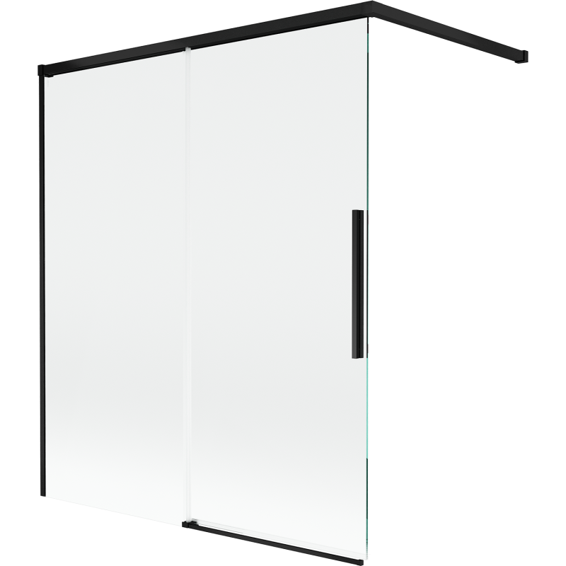 Mexen Rox vanová zástěna 2křídlová posuvná 140 x 150 cm, transparentní, černá - 8C9-140-003-70-00