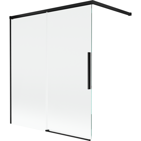 Mexen Rox vanová zástěna 2křídlová posuvná 140 x 150 cm, transparentní, černá - 8C9-140-003-70-00