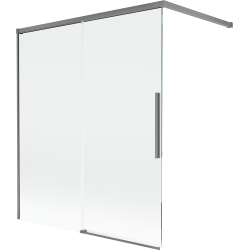 Mexen Rox vanová zástěna 2-křídlá posuvná 140 x 150 cm, transparentní, gun metal - 8C9-140-003-95-00