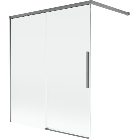 Mexen Rox vanová zástěna 2-křídlá posuvná 140 x 150 cm, transparentní, gun metal - 8C9-140-003-95-00