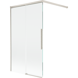 Mexen Rox dvoukřídlá vysouvací vanová zástěna 100 x 150 cm, transparentní, kartáčovaný nikl - 8C9-100-003-97-00