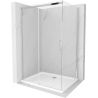 Mexen Omega zasouvací sprchový kout 130 x 90 cm, transparentní, chrom + vanička Flat - 825-130-090-01-00-4010