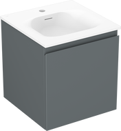 Mexen Orio koupelnová skříňka 45 cm s umyvadlem Vela, 1 zásuvka, grafit mat/bílá mat - 91A10-04547-1-BF66-W23M01