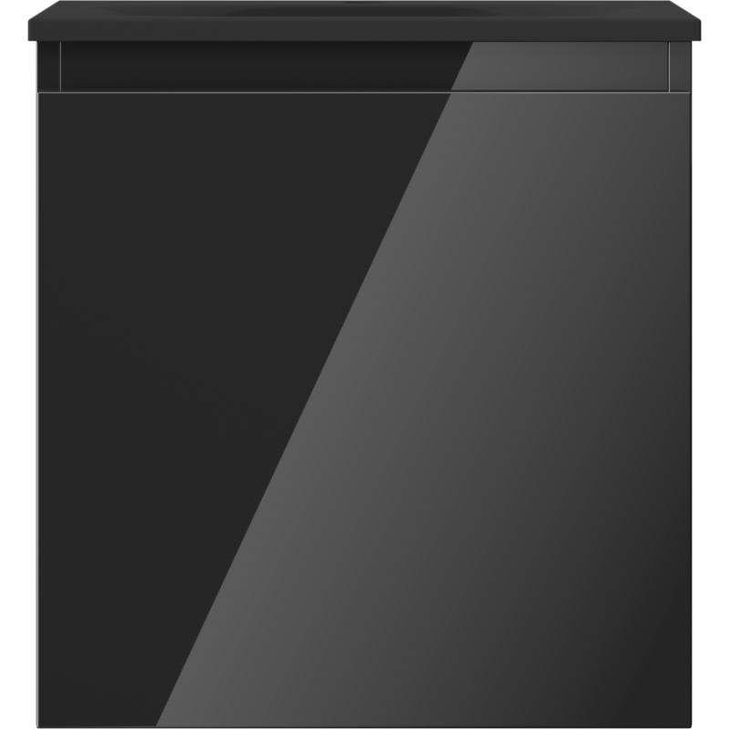 Mexen Orio koupelnová skříňka 45 cm s umyvadlem Vela, 1 zásuvka, černý lesk/černý mat - 91A10-04547-1-BF70-W23M71