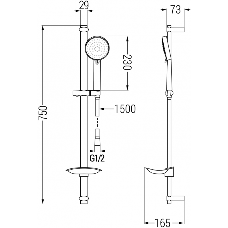 Mexen DB75 sprchová sada, chrom - 785754584-02