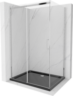 Mexen Omega posuvná sprchová kabina 120 x 90 cm, transparentní, chrom + vanička Flat, černá - 825-120-090-01-00-4070