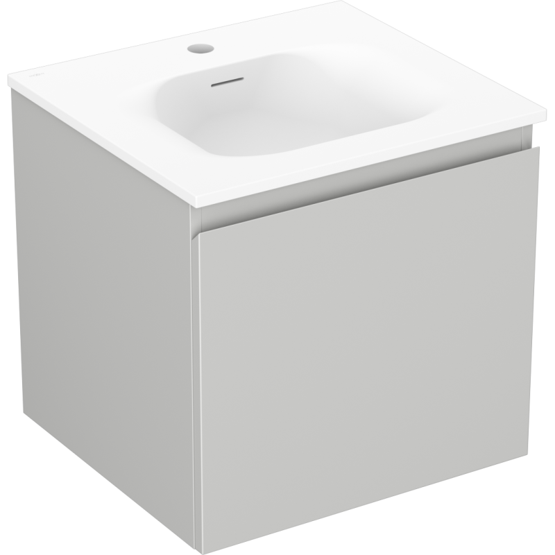 Mexen Orio koupelnová skříňka 50 cm s umyvadlem Vela, 1 zásuvka, šedá matná/bílá matná - 91A10-05047-1-BF62-W23M01