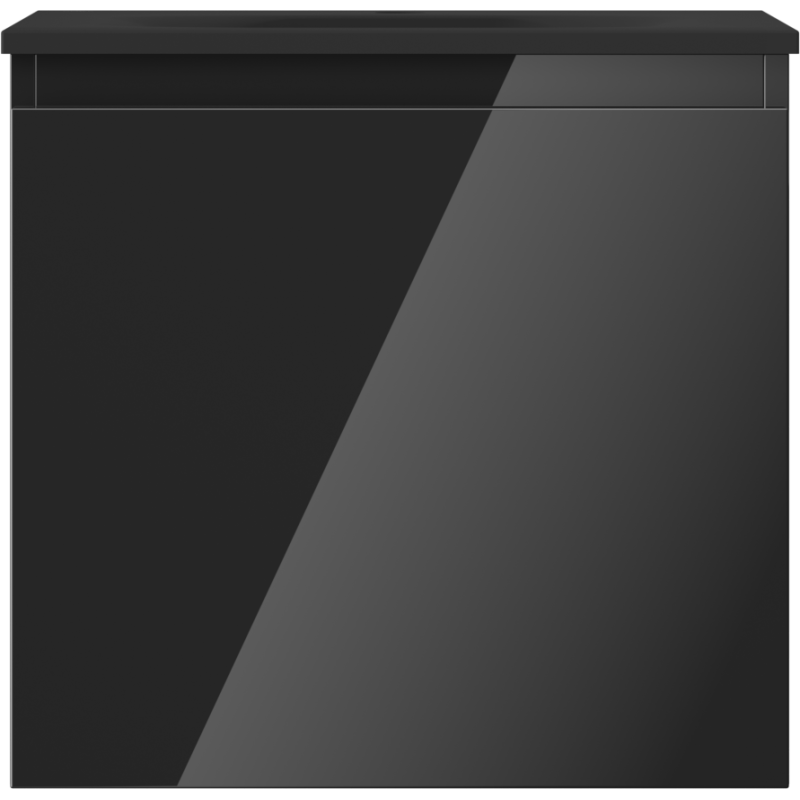 Mexen Orio koupelnová skříňka 50 cm s umyvadlem Vela, 1 zásuvka, černý lesk/černý mat - 91A10-05047-1-BF70-W23M71