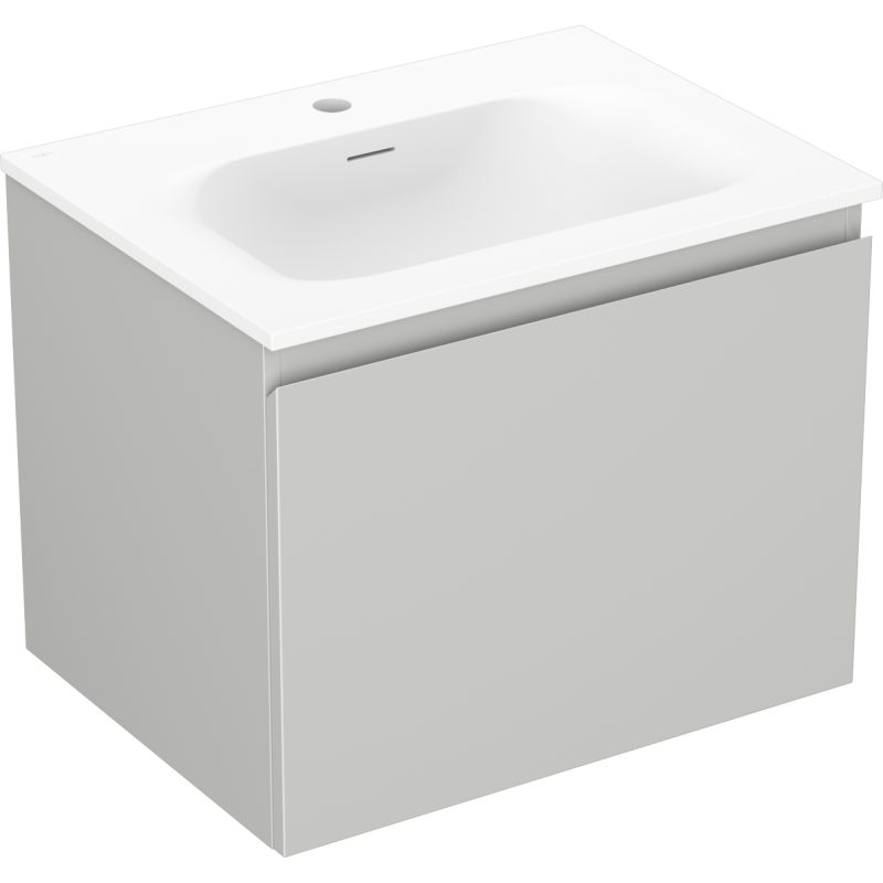 Mexen Orio koupelnová skříňka 60 cm s umyvadlem Vela, 1 zásuvka, šedá matná/bílá matná - 91A10-06047-1-BF62-W23M01