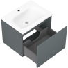 Mexen Orio koupelnová skříňka 60 cm s umyvadlem Vela, 1 zásuvka, grafit mat/bílá mat - 91A10-06047-1-BF66-W23M01