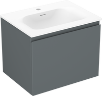 Mexen Orio koupelnová skříňka 60 cm s umyvadlem Vela, 1 zásuvka, grafit mat/bílá mat - 91A10-06047-1-BF66-W23M01