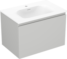 Mexen Orio koupelnová skříňka 70 cm s umyvadlem Vela, 1 zásuvka, šedá mat/bílá mat - 91A10-07047-1-BF62-W23M01