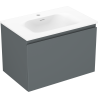 Mexen Orio koupelnová skříňka 70 cm s umyvadlem Vela, 1 zásuvka, grafit mat/bílá mat - 91A10-07047-1-BF66-W23M01