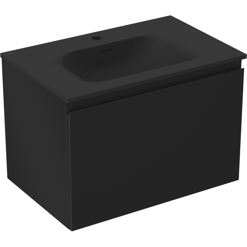 Mexen Orio koupelnová skříňka 70 cm s umyvadlem Vela, 1 zásuvka, černá matná - 91A10-07047-1-BF71-W23M71