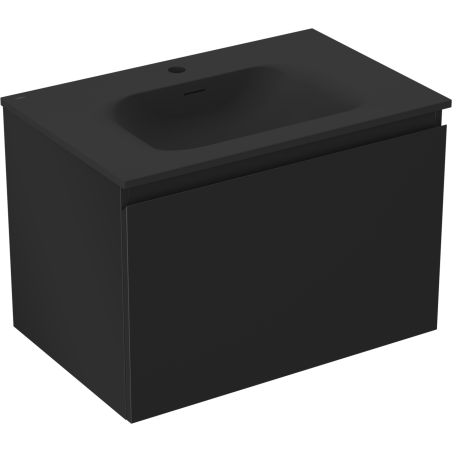 Mexen Orio koupelnová skříňka 70 cm s umyvadlem Vela, 1 zásuvka, černá matná - 91A10-07047-1-BF71-W23M71