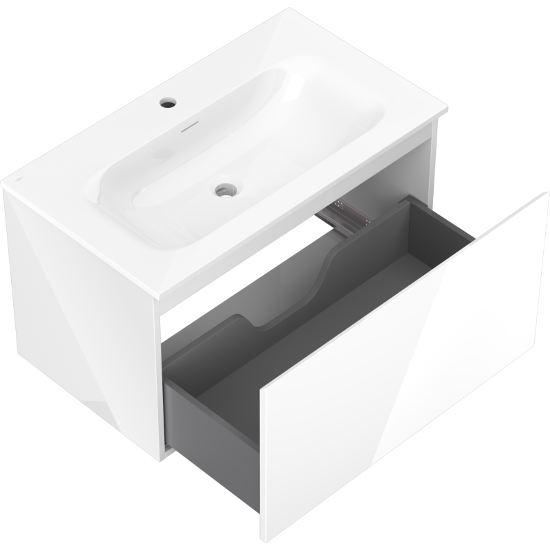 Mexen Orio koupelnová skříňka 80 cm s umyvadlem Vela, 1 zásuvka, bílý lesk - 91A10-08047-1-BF00-W23M00