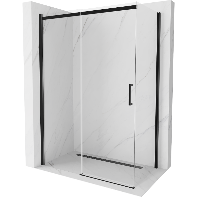 Mexen Omega posuvná sprchová kabina 130 x 70 cm, transparentní, černá - 825-130-070-70-00