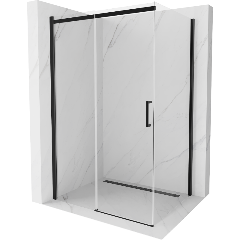 Mexen Omega posuvná sprchová kabina 130 x 90 cm, transparentní, černá - 825-130-090-70-00