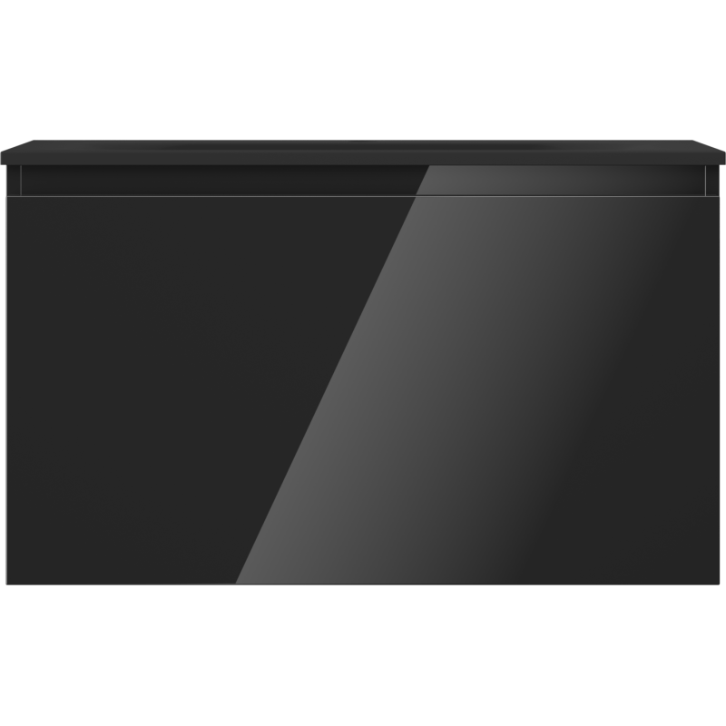 Mexen Orio koupelnová skříňka 80 cm s umyvadlem Vela, 1 zásuvka, černý lesk/černý mat - 91A10-08047-1-BF70-W23M71