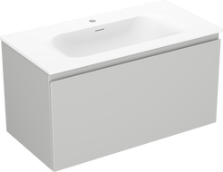 Mexen Orio koupelnová skříňka 90 cm s umyvadlem Vela, 1 zásuvka, šedá mat/bílá mat - 91A10-09047-1-BF62-W23M01