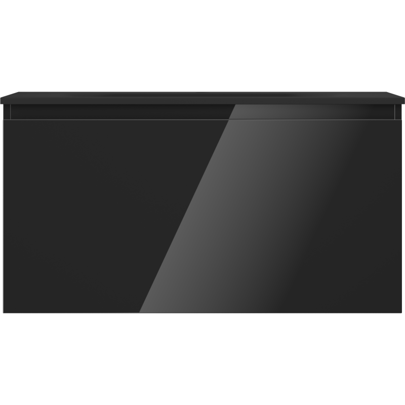 Mexen Orio koupelnová skříňka 90 cm s umyvadlem Vela, 1 zásuvka, černý lesk/černý mat - 91A10-09047-1-BF70-W23M71