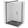 Mexen Omega posuvná sprchová kabina 120 x 80 cm, transparentní, černá + vanička Flat, černá - 825-120-080-70-00-4070B