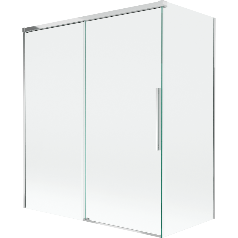 Mexen Rox vanová zástěna, dvoudílná rozkládací 140 + 70 x 150 cm, transparentní, chrom - 8C9-140-070-01-00