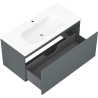 Mexen Orio koupelnová skříňka 100 cm s umyvadlem Vela, 1 zásuvka, grafit mat/bílá mat - 91A10-10047-1-BF66-W23M01