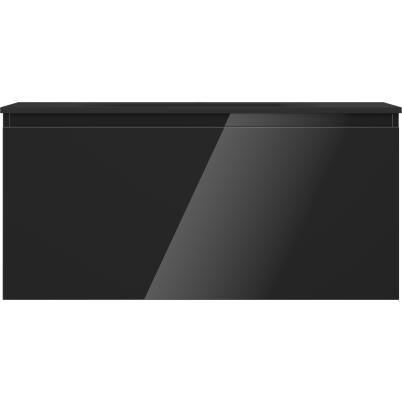 Mexen Orio koupelnová skříňka 100 cm s umyvadlem Vela, 1 zásuvka, černý lesk/černý mat - 91A10-10047-1-BF70-W23M71