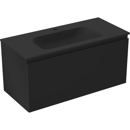 Mexen Orio koupelnová skříňka 100 cm s umyvadlem Vela, 1 zásuvka, černá matná - 91A10-10047-1-BF71-W23M71